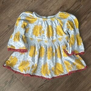 MATILDA JANE CHARACTER COUNTS AMELIA BLUE YELLOW GRAPHIC TUNIC TOP GIRLS 2